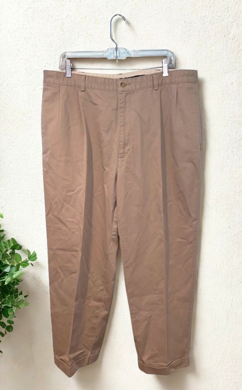 Polo Ralph Lauren Polo Chino Pants Mens 40x30 Beige Classic Fit Pleated Cotton